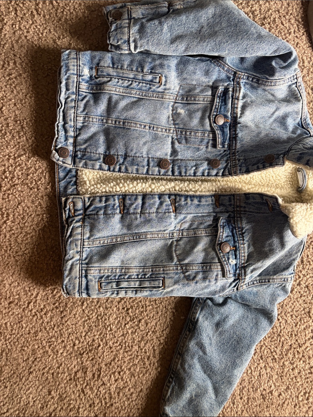B31 Zara 7y Sherpa Lined Denim Jacket